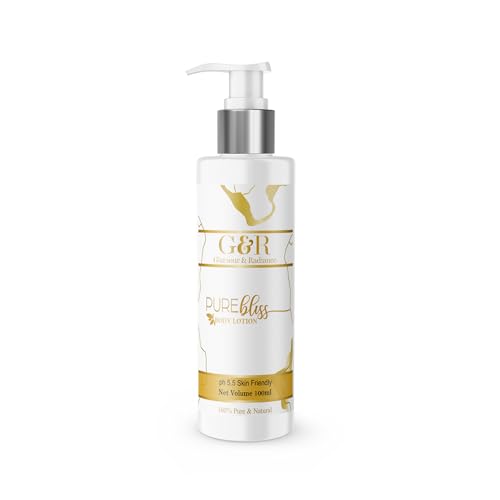 Image of G&R Purebless Body Lotion 100ml | Made with Aloevera, Glycerine, Shea Butter, Almond & Olive Oil | Glowing Repairs Skin Barrier & Helps in Soft | For All Skin Type