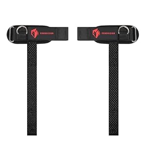 Ekkovision Weight Lifting Straps With Cuffed D Ring, Wrist Support for Men, Heavy Duty Thick Comfortable Lifting Straps, Secure Fit, Enhanced Grip, Straps for Weightlifting & Gym Training, Black