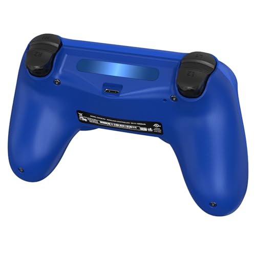 SHINXIN 2 Pack Wireless Controller Compatible with PS4/Slim/Pro/PC with Dual Vibration/3.5mm Audio/Type-C Port and 2 pcs Type-C Cable (Blue + Blue)