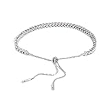 1 Pulsera de Nudo Deslizante Ajustable for Mujer(Silver)