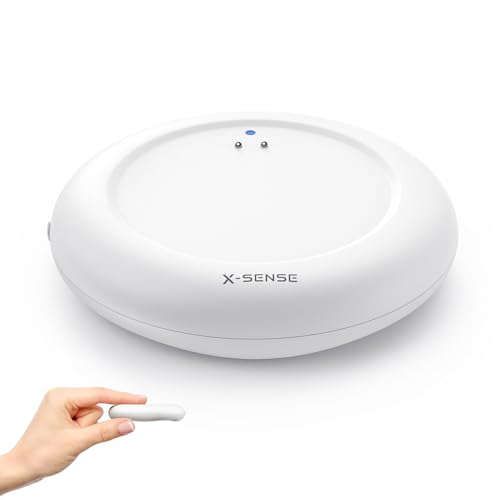 X-Sense Détecteur de Fuite d'eau Connecté Ultra Fin, Station de Base SBS50 Requise, Détecteur d'eau Wi-FI, Étanche IP67, Capteur de Fuite d'eau pour Cuisine, Salle de Bain, sous-Sol, SWS0A, Lot de 1