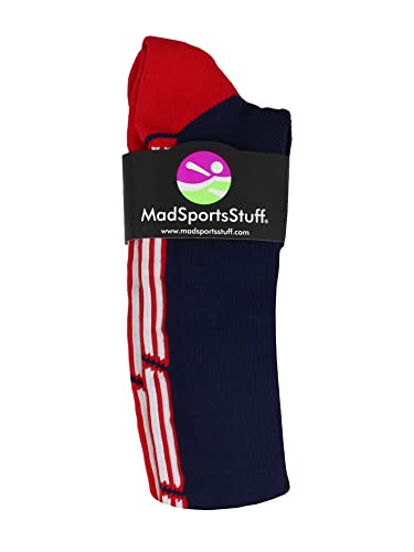 MadSportsStuff USA American Flag Stars and Stripes Crew Socks Large blue