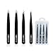 Price comparison product image Coziva Professional Tweezers for Facial Hair Women & Men- 4 Pcs Precision Tweezer Set- Stainless Steel Eyebrow Tweezers Men - Ingrown Hair Tweezers for Facial Hair Removal & Grooming Needs