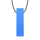 Chew Jewelry Brick Stick XXT Sensory Chew Necklace by ARK (Extra Extra Tough, Blue, Smooth)
