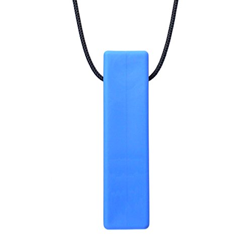 Chew Jewelry Brick Stick XXT Sensory Chew Necklace by ARK (Extra Extra Tough, Blue, Smooth)