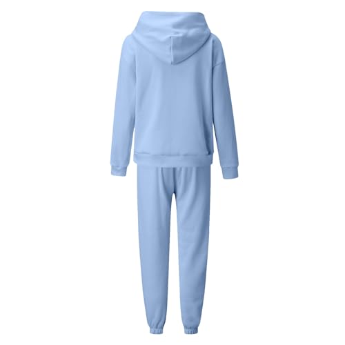 Ensemble jogging femme taille elastique avec pantalon et pullover à capuche