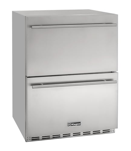 Image of Kegco Built-In Stainless Steel Commercial Two-Drawer Outdoor Refrigerator HK-24D-SS