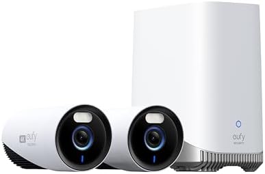 eufy Security eufyCam E330 (Profesional) con 2 cámaras 4K, grabación Continua, enchufable, NVR con Wi-Fi, reconocimiento Facial por IA, 10 Canales, Almacenamiento Local, sin cuota mensual