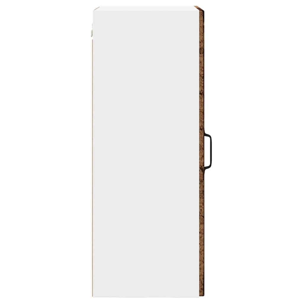 Küchenschrank mit Regal Altholz 40 x 31 x 80 cm Holzwerkstoff Vorratsschrank Küchenaufbewahrung mit vielen Fächern für Geschirr und Kochutensilien