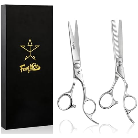 Fengliren High-end Professional Extremely Very Sharp Barber Hair Cutting Scissors Hairdresser Shears For Hair 6 Inches Haircut Scissor Made Of Stainless Steel Alloy For Hairdressing Salon and Home Use Cover