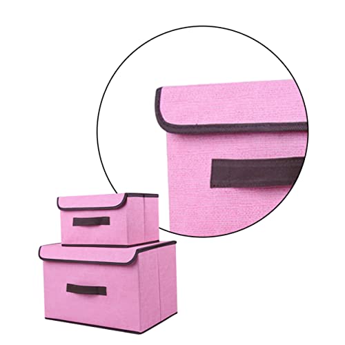 Cajas para guardar ropa de lino rosa contra el desorden 6