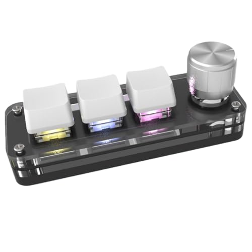 Luulifeミニキーボード 片手キーボード プラグアンドプレイ ポータブルで効率的 柔軟性と適応性が高い プログラム可能 コンパクト ショートカットキー ゲーム、オフィス、産業用制御など、さまざまなシナリオに適応できます単に (有線モデル,[RGBイルミ