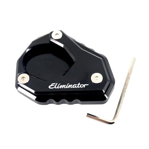 Erhöhungen Motorradzubehör CNC Gefräste Seitenständer Verlängerungsplatte Für Eliminator 500 2024 2025(Schwarz)