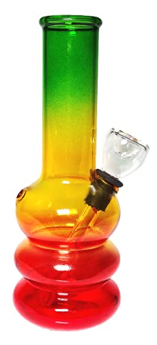 Tubo de vidrio Bong hecho a mano de Rasta Bong, mini cachimba de vidrio borosilicato, 5 pulgadas asequible (SG-12) Cover