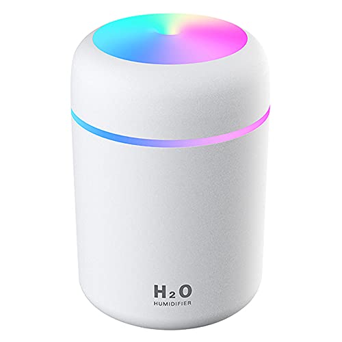 Mini USB Compact Modern Designed Air Humidifier White, U-MATE Essential Oil Aroma Diffuser, LED Colorful Night Light, for Car Office Home Study Yoga Spa