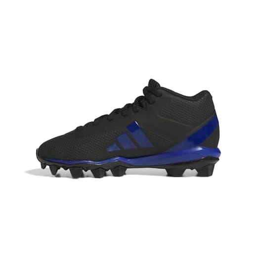 adidas Unisex-Kid's Adizero Impact.2 Molded American Football, Black/Team Royal Blue/Black, 4