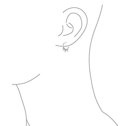 Pendientes góticos de plata .925 con 5 picos y circonio cúbico 3