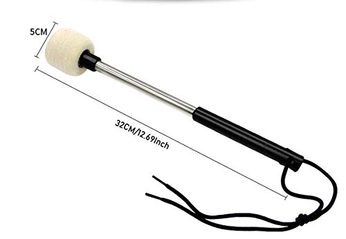 Metoox 2 Pack Drum Mallet Stick Felt Head Percussion Timpani Mallets Sticks With Stainless Steel Handle, White #TOP3