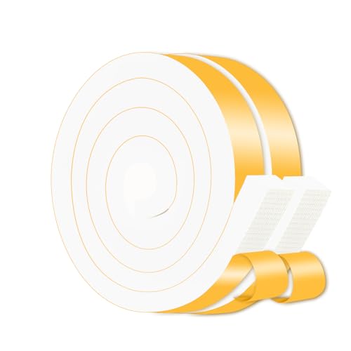 Image of Foam Weather Stripping Tape,High Density CR,1 in x 3 /4 in x 13 Ft | Weather Stripping Door Seal Strip for Insulating Door Frame, Window, Air Conditioner,Self Adhesive Sealing Weatherstrip,White