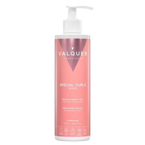 VALQUER Mascarilla Curly Zero para Cabello Rizado | Nutre, Suaviza e Hidrata el Pelo Seco y Encrespado | Con Keratina Vegetal y Maíz | Ingredientes Naturales | Vegano | 275 ml