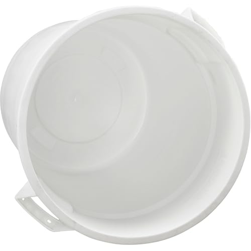 Caneca de basura redonda 44 gal plástico blanco miniatura 3