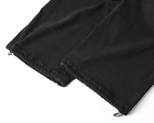 Image of Girls Cargo Pants Kids Pants Khaki Elastic Ankles Wide Leg Teen Streetwear Trendy Jogger Sweatpants