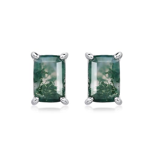 Boucles d'oreilles agate mousse en argent pour vos soirées