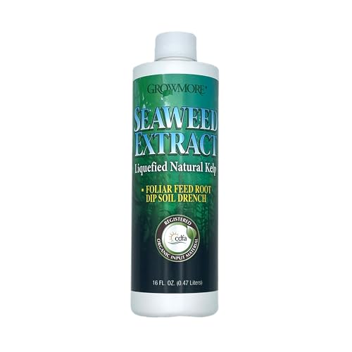 Image of Grow More Liquified Seaweed Extract Fertilizer for Plants - 16oz of Liquefied Natural Liquid Kelp Fertilizer - 11% Organic Kelp Plant Food for Transplant Protection & Root Development