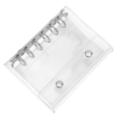 UTHCLO Mini Classeur A7 Transparent avec Fermoir à Bouton-pression, Pochette Intérieure pour Feuilles et Billets, Couverture Pvc Solide pour Organisation...
