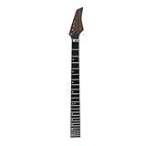ModouString Electric Guitar Neck 24Fret Maple neck With locking Nut 25.5inch Rosewood Fretboard Black head Replacement for guitar parts