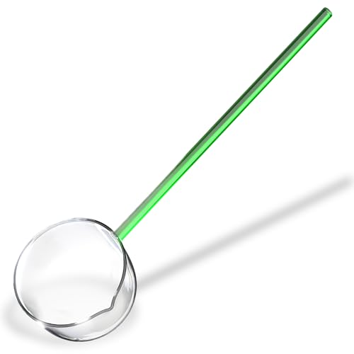Image of Multipurpose Glass Spoon and Ladle - Heat Resistant Borosilicate Karandi for Cooking, Serving, Stirring & Tadka (Green)