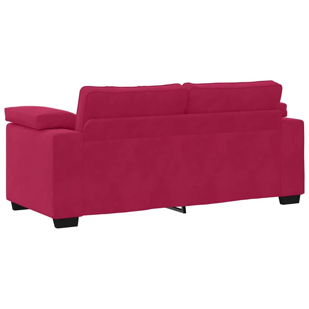 vidaXL Sofa dwuosobowa, wino czerwone, 180x77x82 cm, aksamit
