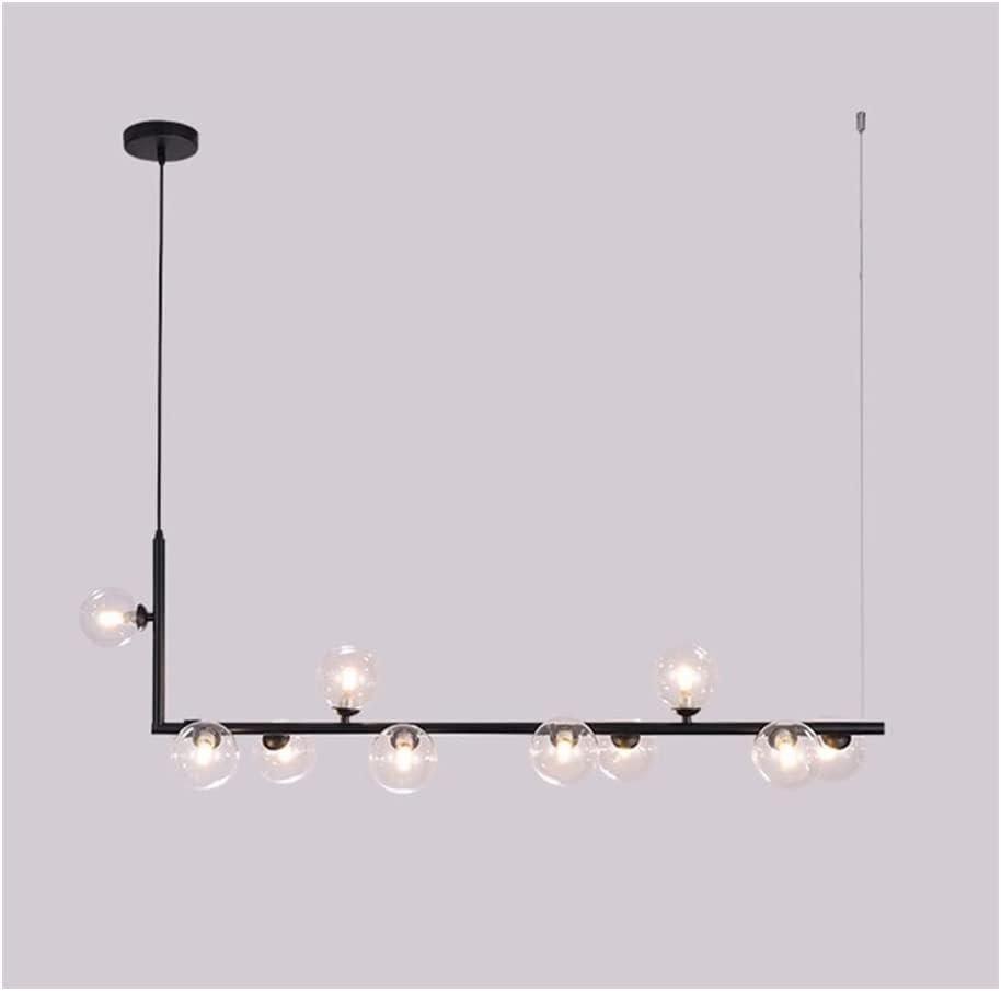 Modern Chaner Mid-Century Globe Linear Light Modern Glass Ball Island Light Adjustable Ceiling Chaner for Dining Table Kitchen Island Restaurant Hanging Lighting Fixture/B/7 Lights