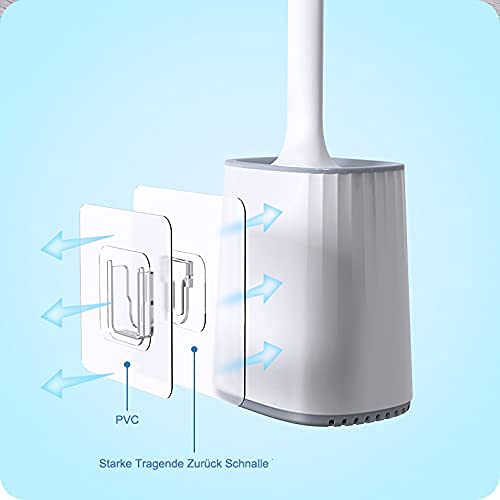 MoreCro® Toiletborstel met houder, Baanbrekende Driezijdige Borstelkop, Siliconen WC-Borstel en Houder, Toiletborstel en… - Image 8