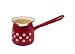 Stieltopf Topf Emaille Kasserolle rot Punkte 0,5 Liter