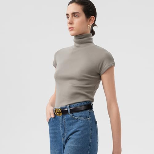 Image of Aurolran Women's Leather Belt with Buckle - Ideal for Dresses, Jeans, and Coats