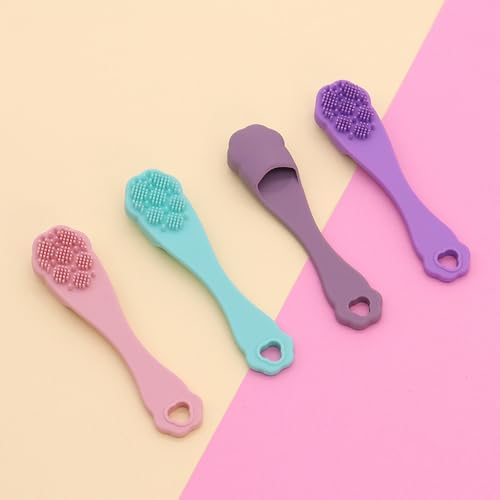 Image of Silicone Dog Toothbrushes, Set of 4,Dog Toothbrush Finger Toothbrush,Dog Chin Cleaning Tool,Easy to Clean Teeth, Suitable for Dogs, Cats and Pets to use