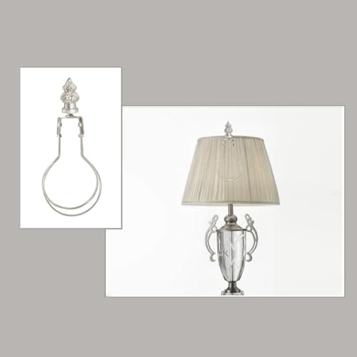 Image of GY & CK Lampshade Clip Adapter Light Bulb Clip Adapter Includes Decoration Finial, Spring Clip for Light Bulbs (Nickel)