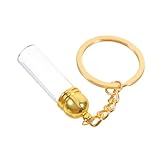 LALADEFIEE Llaveros Botellas de Vidrio Pequeñas para Perfume Recargables con Tapa Dorada Colgante Multifuncional para Viaje y Uso Diario