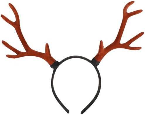 Ciieeo Christmas Large Deer Antler Hairband Elk Horn Headpiece Reindeer Hair Hoop Headwear for Deer Costume Accessory