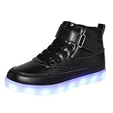 Voovix Unisex LED Shoes Light Up Shoes High Top for Women Men Black41