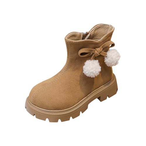Girls Ankle Boots Comfortable Side Zipper Soft Leather Shoes 2025 Winter Warm Solid Color Casual Booties