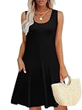 WEESO Vestidos De Verano para Mujer 2025 Loose V Neck Sleeveless Casual Dress Sundresses Swing Tank Dresses Luxury Women Fashion Black L