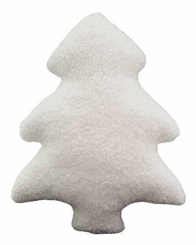 Luxurious Snowy White Christmas Tree Pillow for Festive Holiday Decor