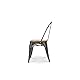 Kosmi - Lot de 4 chaises en métal Brut Aspect galvanisé et Assise en Bois Clair Pour Un Design Style Industriel