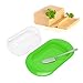 Naczynie z masłem z pokrywką, okrągła krawędź plastikowe pudełko do przechowywania masła ser deserowy pojemnik na chleb z przezroczystą pokrywką nóż(green)