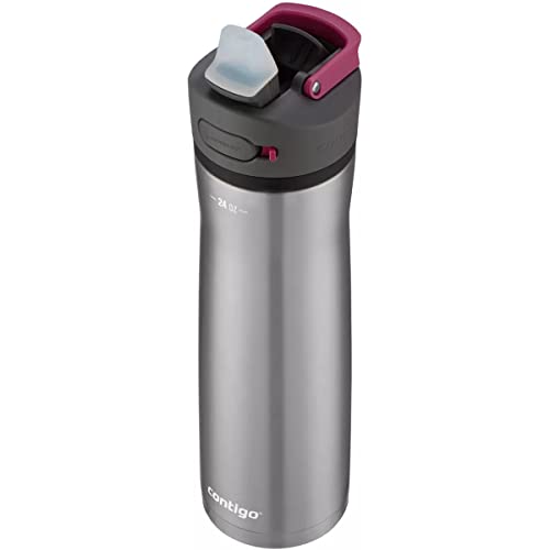Image of Contigo Ashland Chill 2.0, 24oz., Stainless Steel Water Bottle with AUTOSPOUT Lid, Steel /Dragonfruit