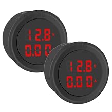 Linkstyle 2PCS DC 5V-100V Digital Amp Voltage Meter, 0.03-10A LED Display Voltage Current Monitor for RV ATV Car Boat Truck
