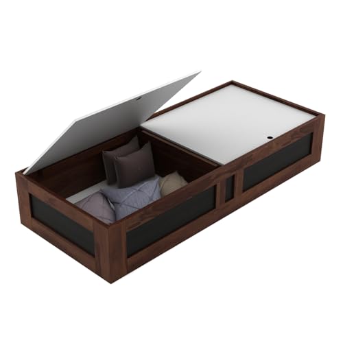 Image of Spacewood Woodland Bed | Single Size (78 X 48) Engineered Wood Day Bed with Box Type Storage | 3 Year Warranty | Modern Design | Sheesham