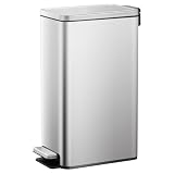 EKO Stella Slim Cubo de Basura Cocina 30L con Pedal y Tapa de Cierre Suave |...